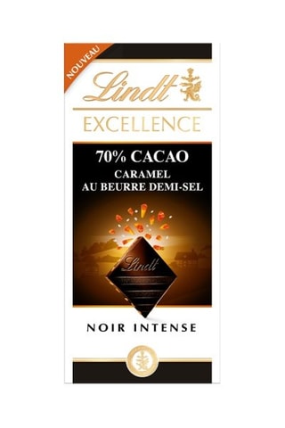 4 x Tablette Excellence Noir 70% Caramel au beurre demi-sel - 100 g