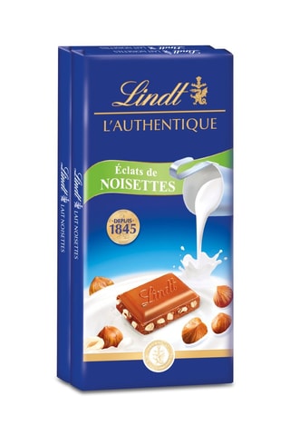 4 x Tablette de chocolat L'authentique au lait noisettes Lindt - 2 x 100 g