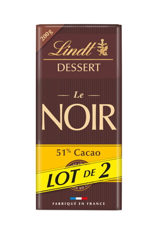 4 x 2 tablettes Lindt Dessert 51% de cacao - 400 g