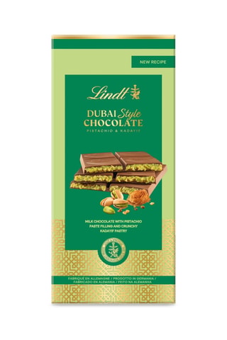 2 x Tablette de chocolat au lait pistache kadaïf Dubai Style Lindt - 150 g