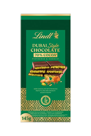 2 x Tablette de chocolat noir pistache kadaïf Dubai Style Lindt - 145 g