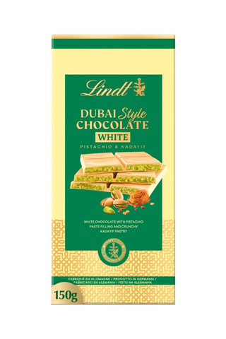 2 x Tablette de chocolat blanc pistache kadaïf Dubai Style Lindt  - 150 g
