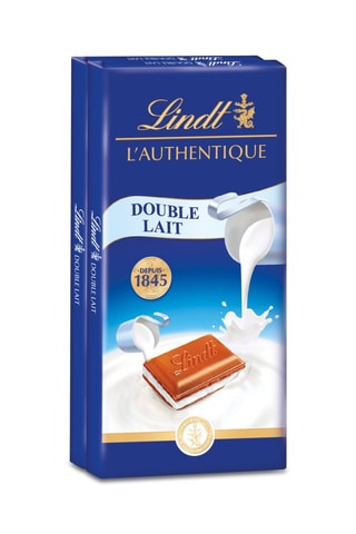 4 x	Tablette de chocolat L'authentique double lait Lindt - 2 x 100 g