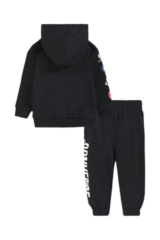 Sudadera con capucha y pantalón de chándal  - Negro