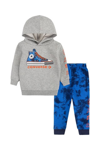 Sudadera y pantalón de chándal polar tie-dye - Azul marino