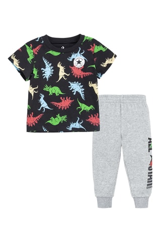 Camiseta y pantalón de chándal - Gris jaspeado