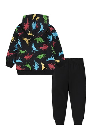 Sudadera con capucha y pantalón de chándal  - Negro