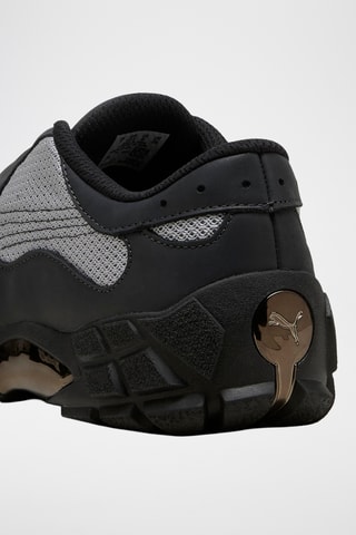 Zapatillas de piel - Negro y gris