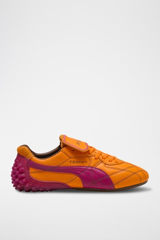 Zapatillas de piel - Naranja y fucsia