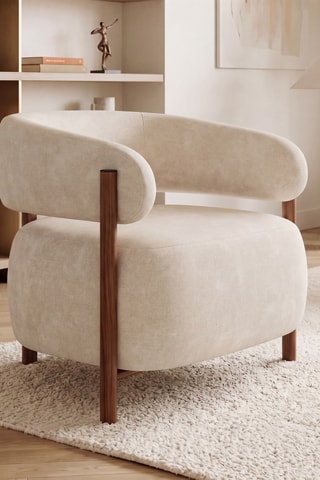 Fauteuil Albin - En tissu chenille - 69 x 68 x 68 cm