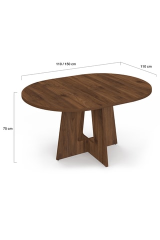 Table à manger extensible Héloïse - 110/150 x 110 x 75 cm
