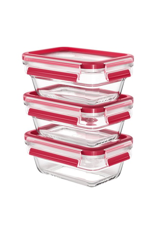 3 boîtes de conservation rectangulaires en verre Masterseal Fresh - 45 cl