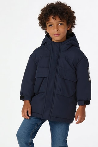Parka con capucha - Azul marino