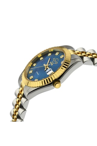 Reloj de cuarzo de acero, nácar y diamantes Naples