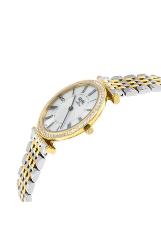 Reloj de cuarzo de acero - Plateado y dorado