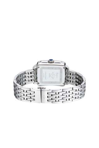 Reloj de cuarzo de acero, nácar y diamantes Bari Tortoise - Subesfera de segundos - Plateado