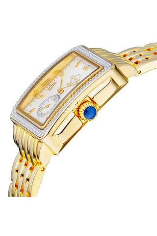 Reloj de cuarzo de acero, nácar y diamantes Bari Tortoise - Subesfera de segundos