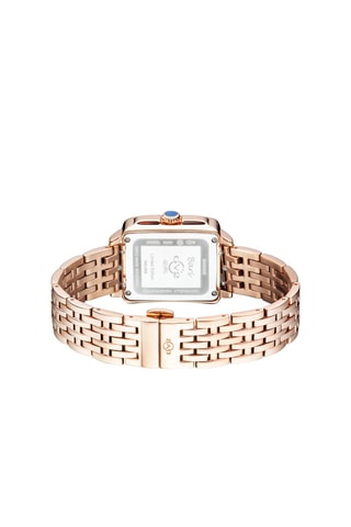 Reloj de cuarzo de acero y diamantes Bari Tortoise - Rosa dorado y verde