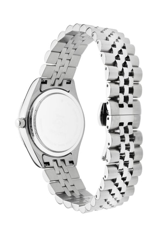 Reloj de cuarzo de acero, nácar y diamantes Naples