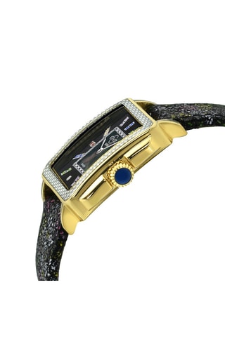 Reloj de cuarzo de piel, nácar y diamantes Padova