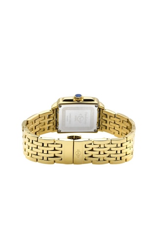 Reloj de cuarzo de acero, nácar, diamante y piedras preciosas - Dorado