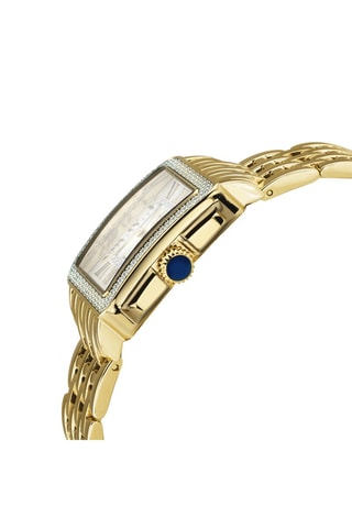 Reloj de cuarzo de acero, chapado en ion de oro amarillo y diamantes Padova - Dorado y plateado