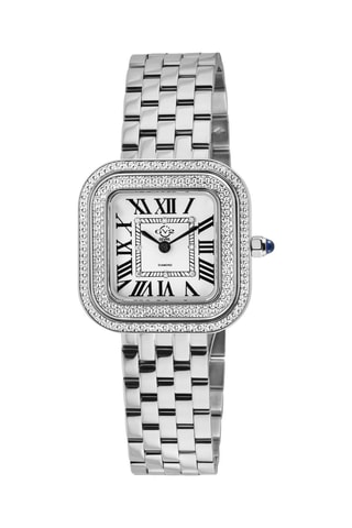 Reloj de cuarzo de acero y diamantes Bellagio