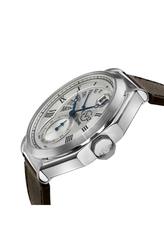 Reloj de cuarzo de piel Marchese - Plateado y marrón