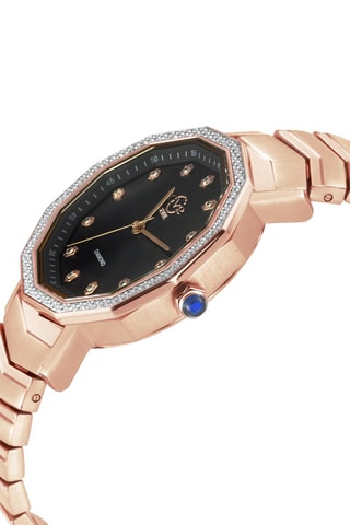 Reloj de cuarzo chapado en ion de oro rosa, nácar y diamantes Spello 2