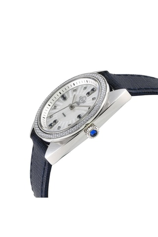 Reloj de cuarzo de piel, nácar y diamantes Palermo