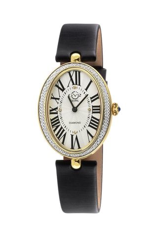 Reloj de cuarzo de piel y diamantes Navona
