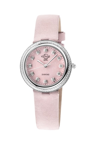 Reloj de cuarzo de piel y diamantes