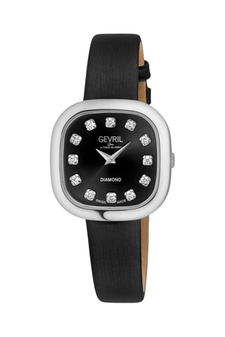 Reloj de cuarzo de piel y diamantes