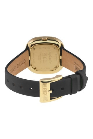Reloj de cuarzo de piel, chapado en oro amarillo y diamantes