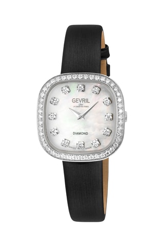 Reloj de cuarzo de piel y diamantes