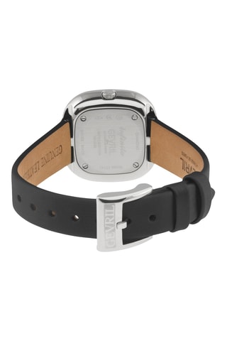 Reloj de cuarzo de piel y diamantes