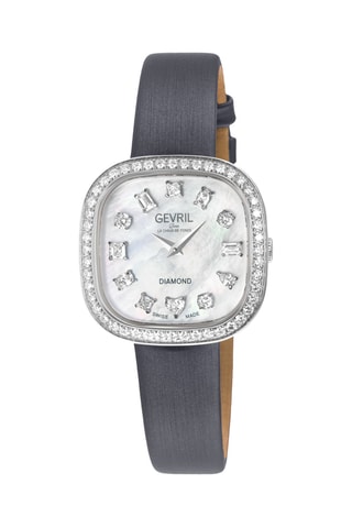 Reloj de cuarzo de piel y diamantes