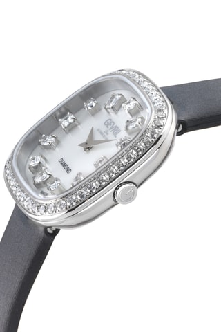 Reloj de cuarzo de piel y diamantes