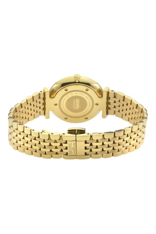 Montre à quartz en plaqué ion or jaune et diamants