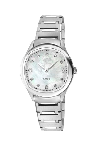 Reloj de cuarzo de acero y diamante