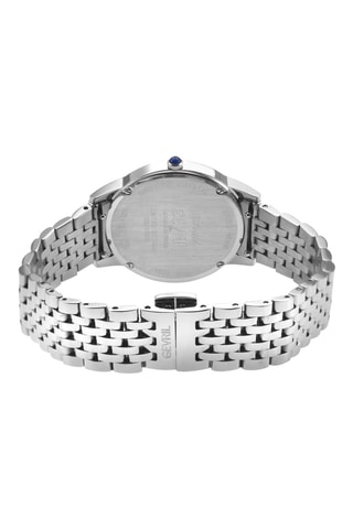 Montre à quartz en acier et diamants