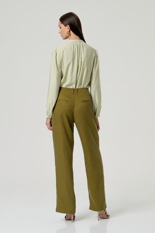 Pantalon taille haute - Kaki