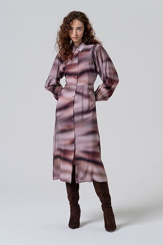 Abito a camicia tie and dye - Grigio