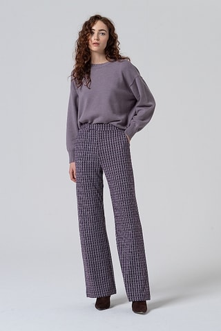 Pantaloni ampi a vita alta - Bordeaux