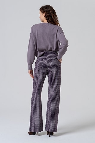 Pantaloni ampi a vita alta - Bordeaux