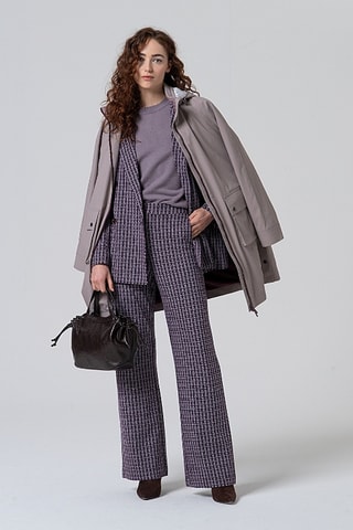 Pantaloni ampi a vita alta - Bordeaux