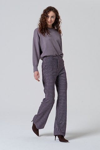 Pantaloni ampi a vita alta - Bordeaux