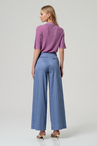 Pantalon taille haute - Bleu clair