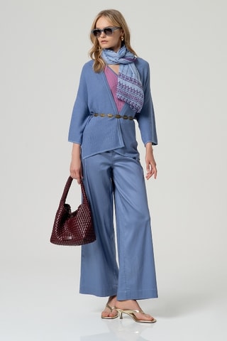 Pantalon taille haute - Bleu clair