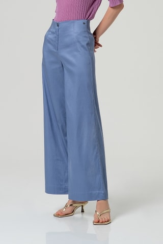Pantalon taille haute - Bleu clair